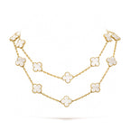 [Shinejoy]CLOVER 20 MOTIFS WHITE MOP NECKLACE