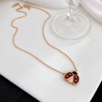 [Shinejoy]LUCKY  CARNELIANS LADYBUG NECKLACE
