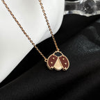 [Shinejoy]LUCKY  CARNELIANS LADYBUG NECKLACE