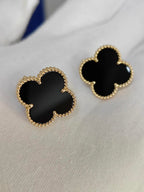 [Shinejoy]CLOVER 20MM BLACK MOP EARRINGS