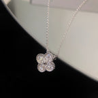 [Shinejoy]CLOVER 15MM DIAMOND SINGLE FLOWER NECKLACE
