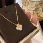 [Shinejoy]CLOVER 15MM DIAMOND SINGLE FLOWER NECKLACE