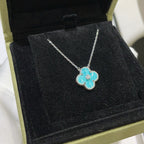 [Shinejoy]CLOVER 15MM DIAMOND SVRES PORCELAIN  NECKLACE SILVER