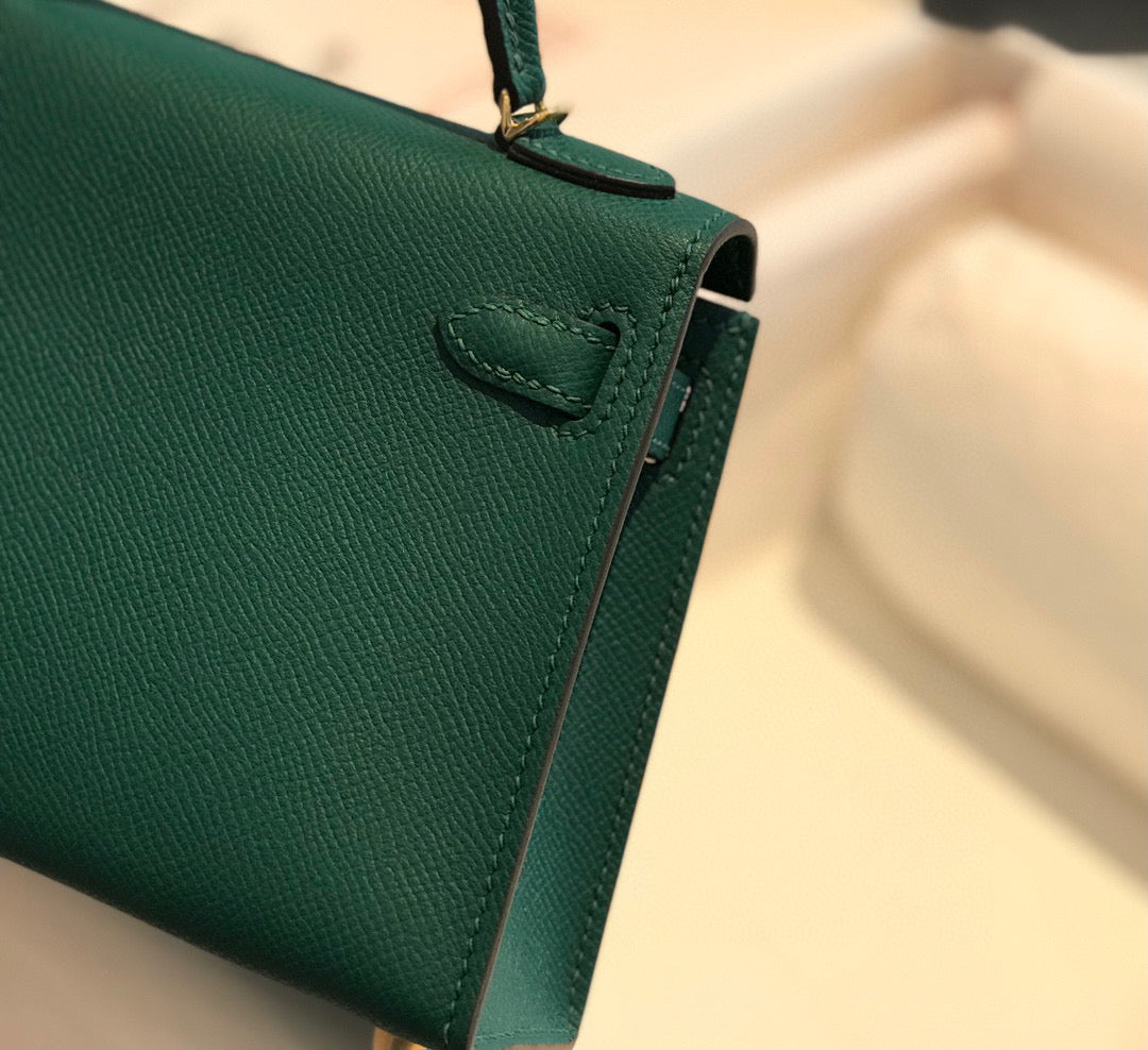 HM KELLY MINI 20 VERT EPSOM GOLD QUINCAILLERIE