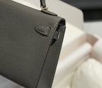 HM KELLY MINI 20 GRIS FONCÉ EPSOM FERMOIR DORÉ