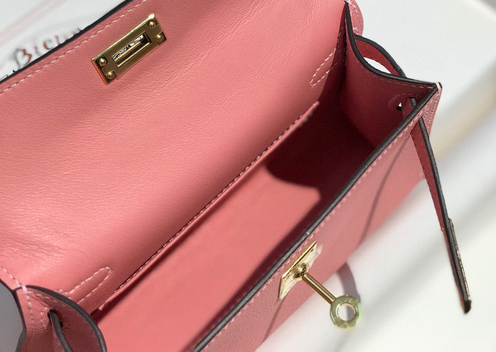 HM ケリー ミニ 20 ピンク エプソムゴールド ハードウェア