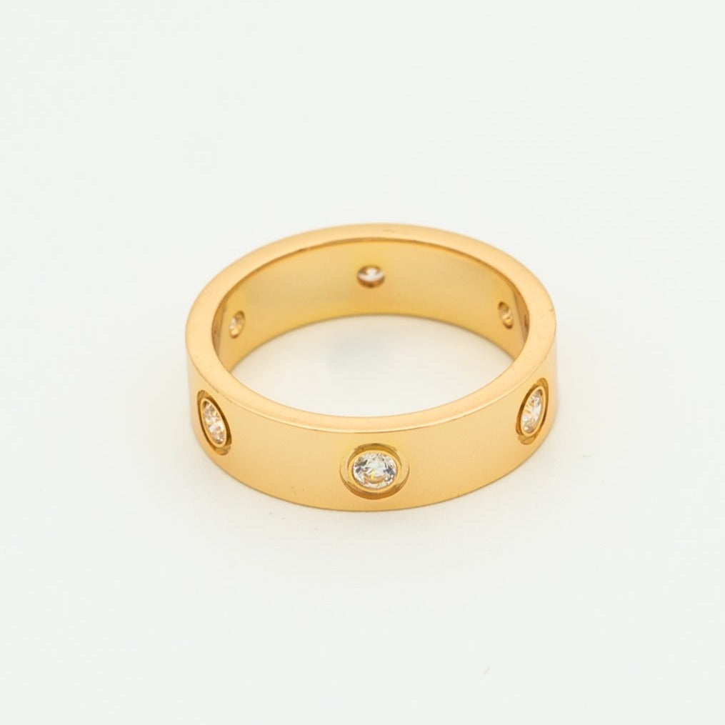 [Shinejoy]LOVE RING 5.5MM 6 DIAMONDS PINK GOLD