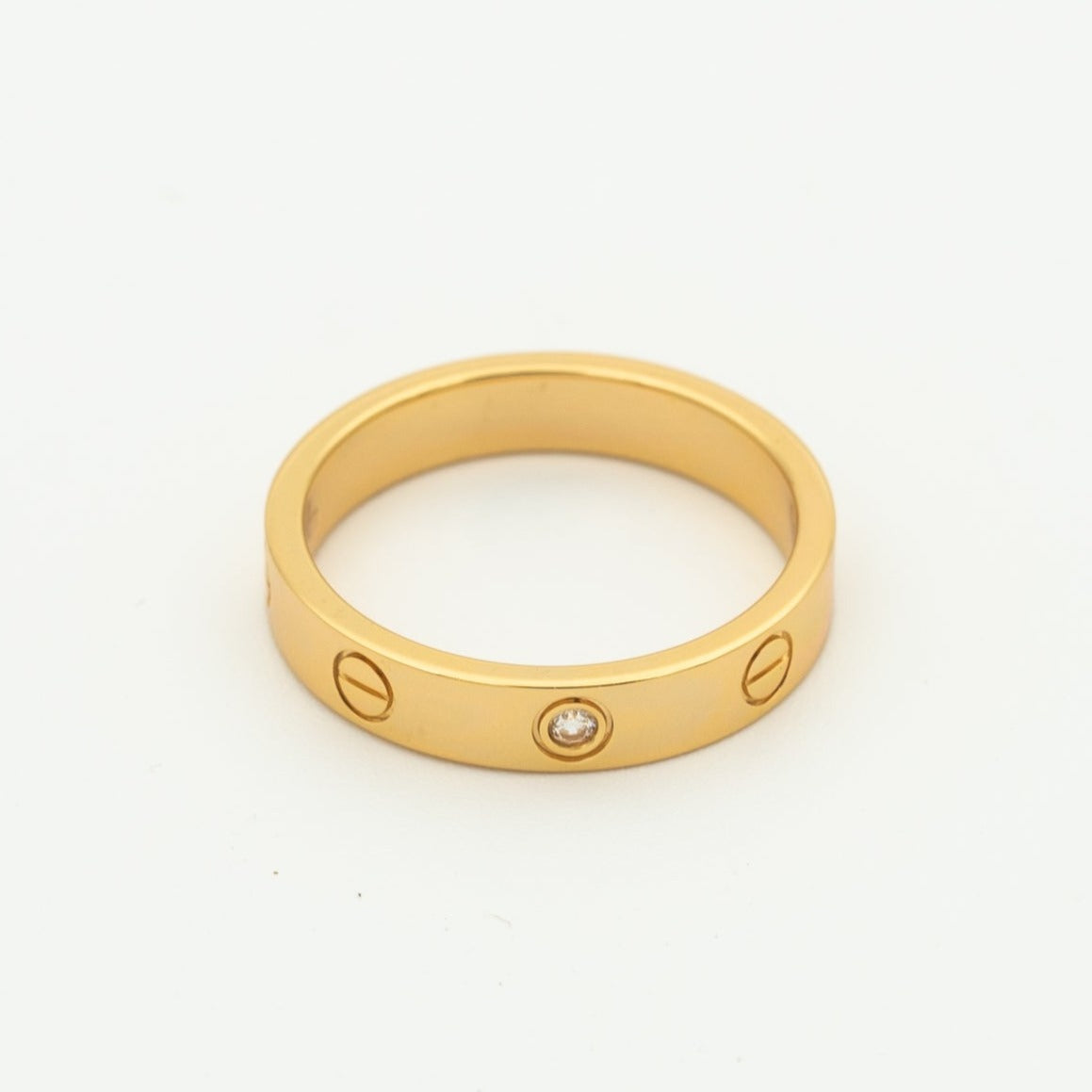 [Shinejoy]LOVE RING 4MM 1 DIAMOND PINK GOLD