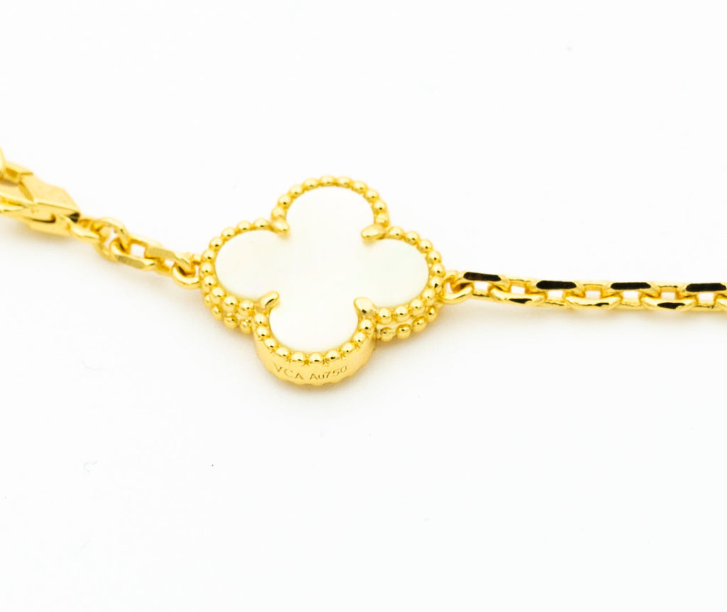 [Shinejoy]CLOVER BRACELET 5 MOTIFS ONYX MOP