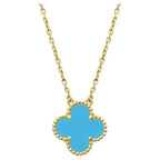 [Shinejoy]CLOVER 15MM VINTAGE TURQUOISE NECKLACE