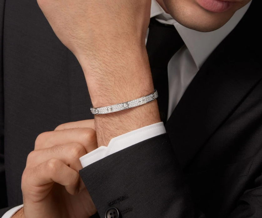 [Shinejoy]NEW-LOVE-6.1MM-Width Diamond-Studded Bracelet