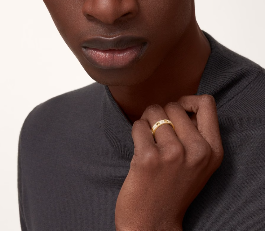 [Shinejoy]LOVE RING 4mm幅 フルダイヤモンドリング ゴールド