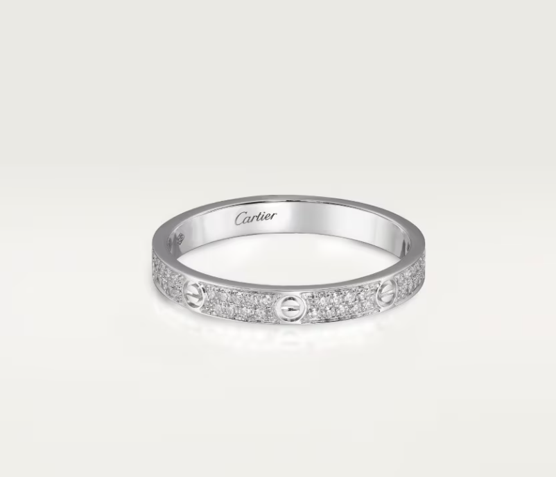 [Shinejoy]LOVE RING 2.6mm-wide full-diamond ring silver