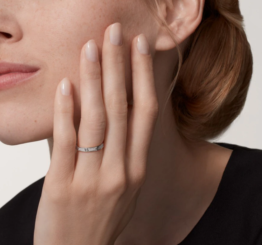 [Shinejoy]LOVE RING 2.6mm-wide full-diamond ring silver