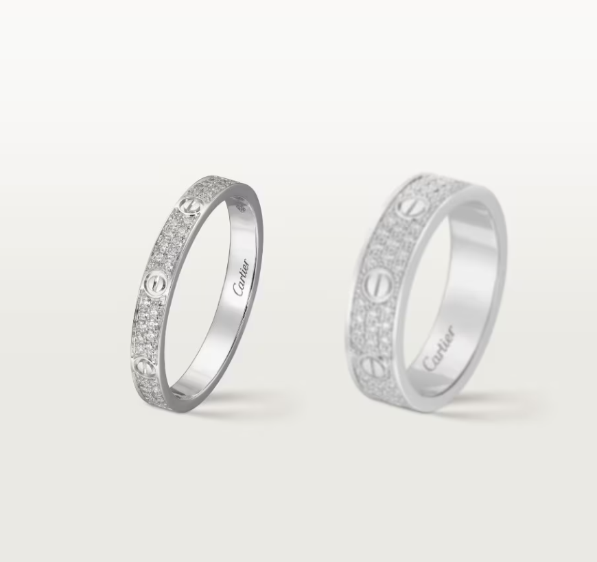 [Shinejoy]LOVE RING 2.6mm-wide full-diamond ring silver