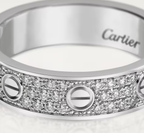 [Shinejoy]LOVE RING 4mm幅 フルダイヤモンドリング シルバー