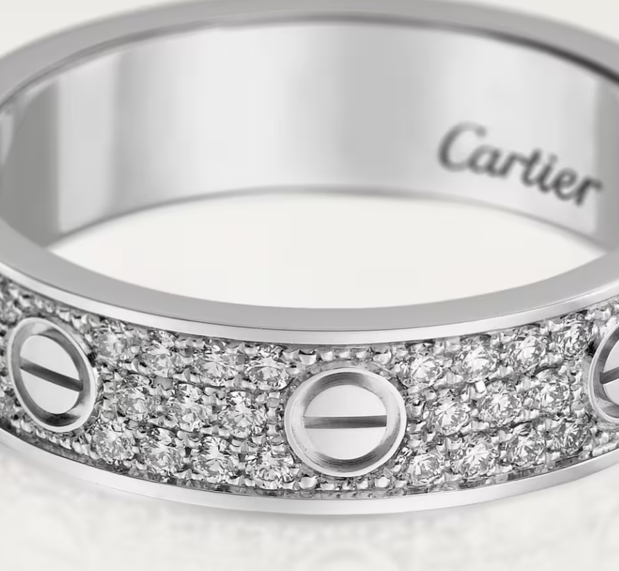 [Shinejoy]LOVE RING 4mm-wide full-diamond ring silver