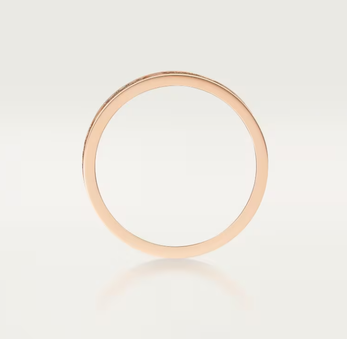[Shinejoy]LOVE RING 4mm-wide full-diamond ring Rose Gold