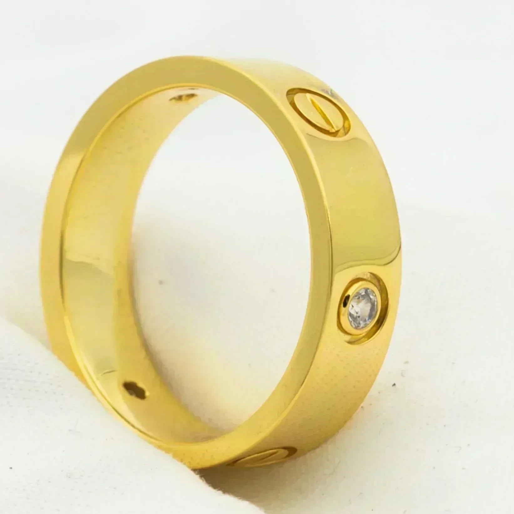 [Shinejoy]LOVE RING 5.5MM 3 DIAMONDS GOLD