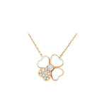 [Shinejoy] COLLIER CLOVER MOP DIAMANT OR ROSE