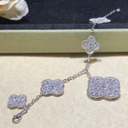 [Shinejoy]CLOVER 6 MOTIFS SILVER DIAMOND BRACELET