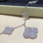[Shinejoy]CLOVER 6 MOTIFS SILVER DIAMOND BRACELET