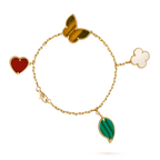 [Shinejoy]LUCKY SPRING 5 MOTIF GOLD BRACELET