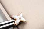[Shinejoy]JEUX DE WHITE MOP PINK GOLD DIAMOND EARRINGS