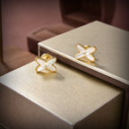 [Shinejoy]JEUX DE WHITE MOP GOLD DIAMOND EARRINGS