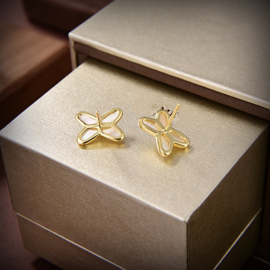 [Shinejoy]JEUX DE WHITE MOP GOLD DIAMOND EARRINGS