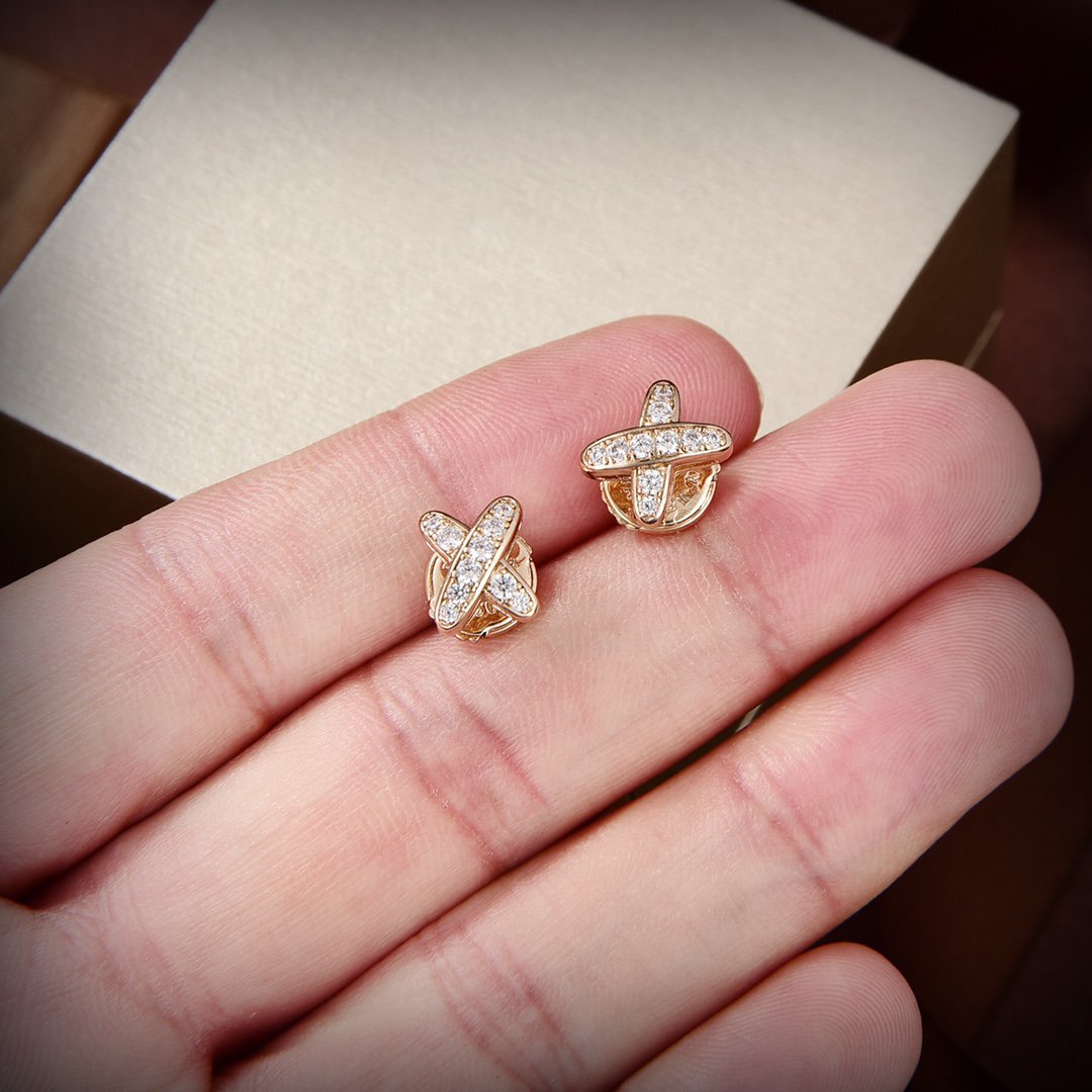 [Shinejoy]JEUX DE GOLD DIAMOND EARRINGS
