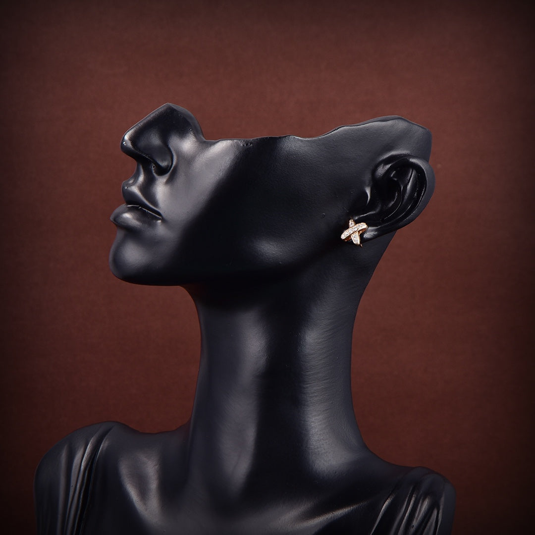 [Shinejoy]JEUX DE GOLD DIAMOND EARRINGS