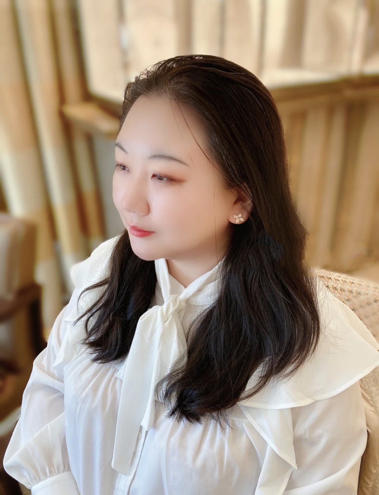 [Shinejoy]STAR BLOSSOM STUD EARRINGS PINK GOLD DIAMONDS