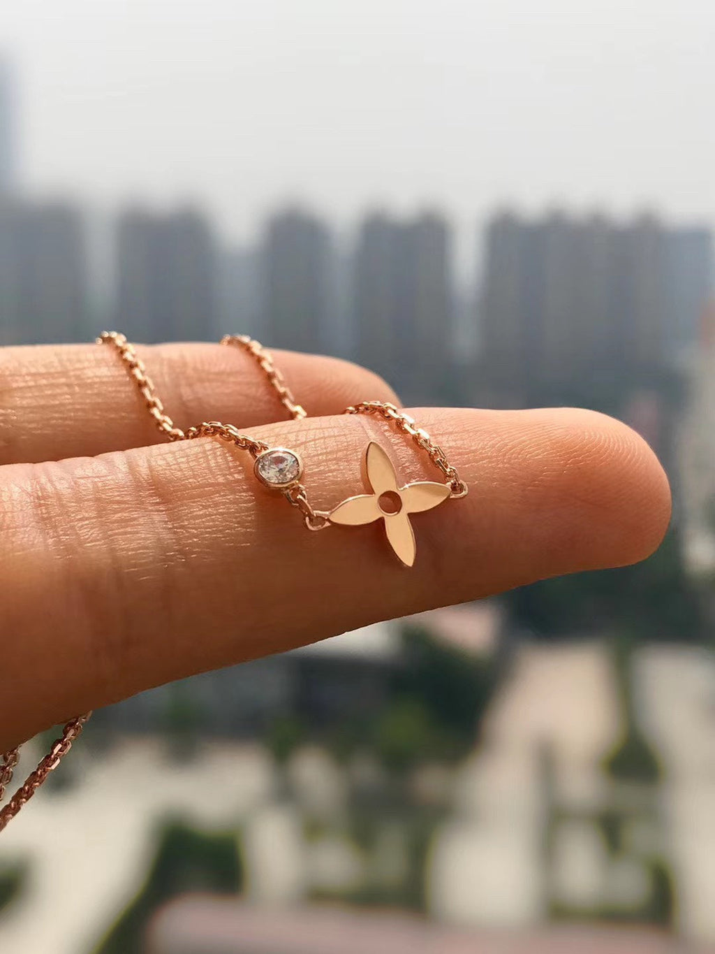 [Shinejoy]ブロッサムペンダント ピンクゴールド＆ダイヤモンド