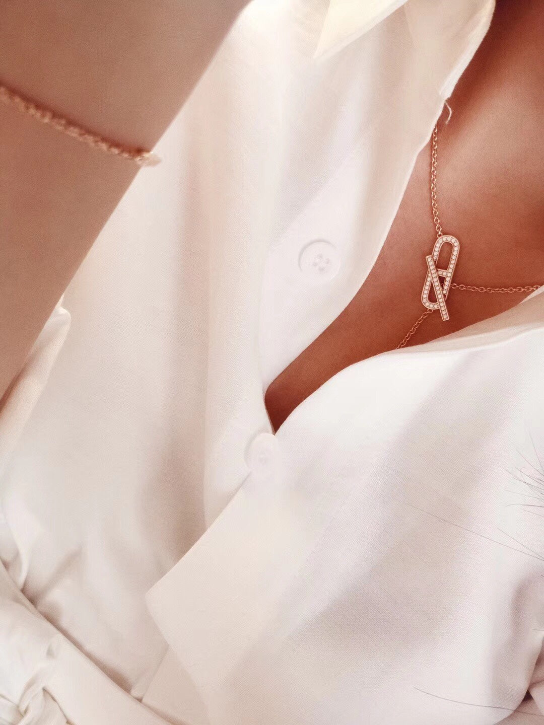 [Shinejoy]HM FIRE PIG NOSE NECKLACE TRENDY STREET