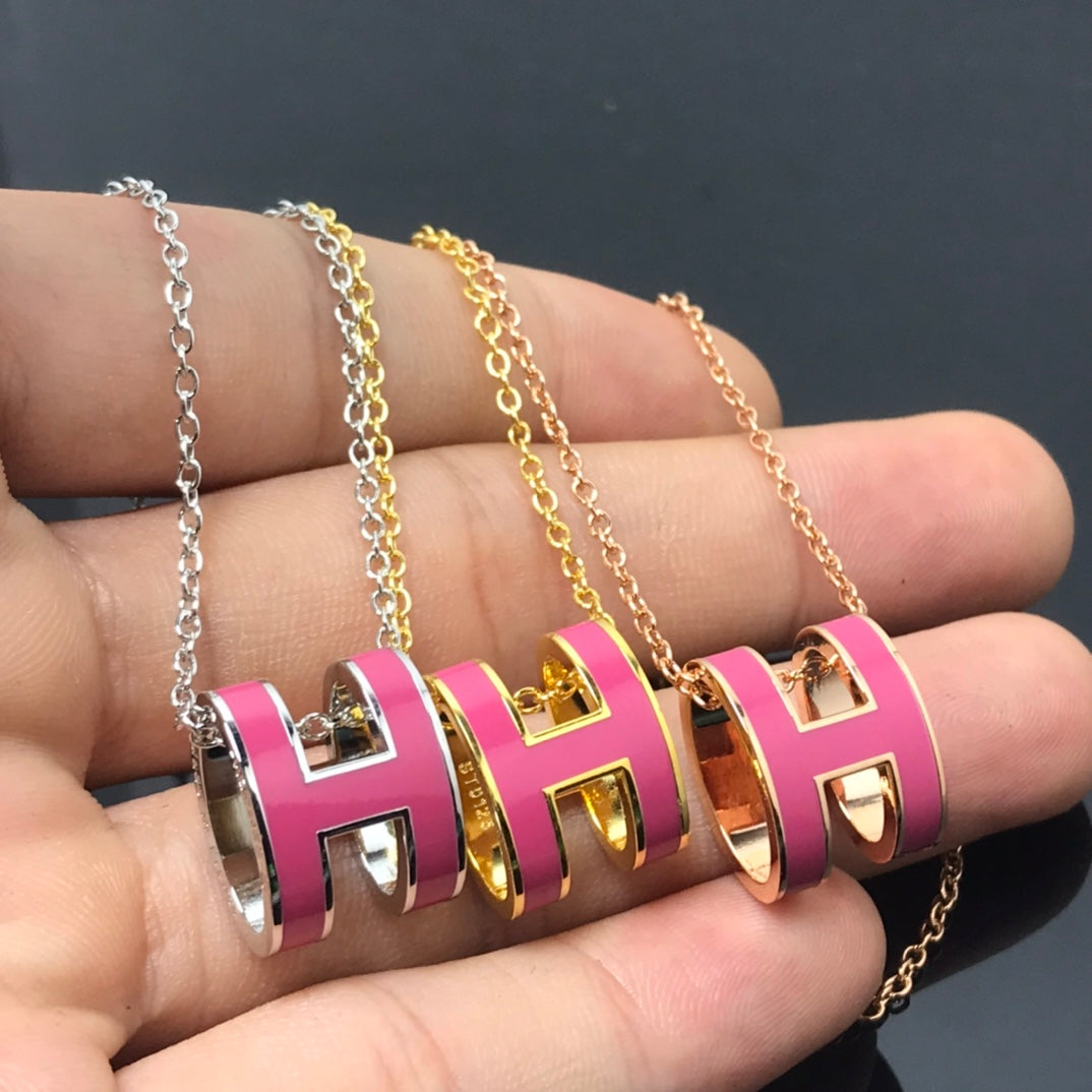 [Shinejoy]H NECKLACE PINK
