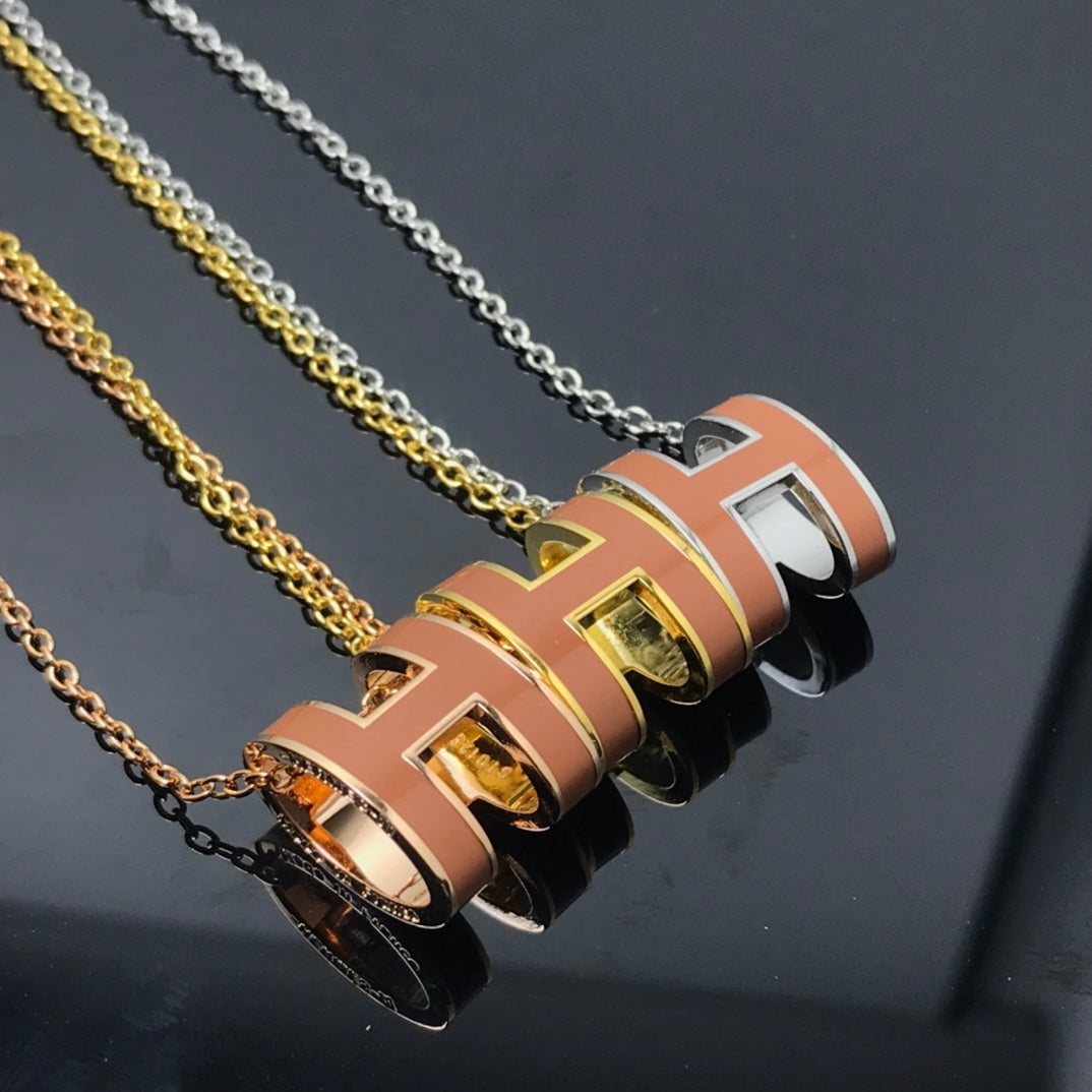 [Shinejoy]H NECKLACE BROWN