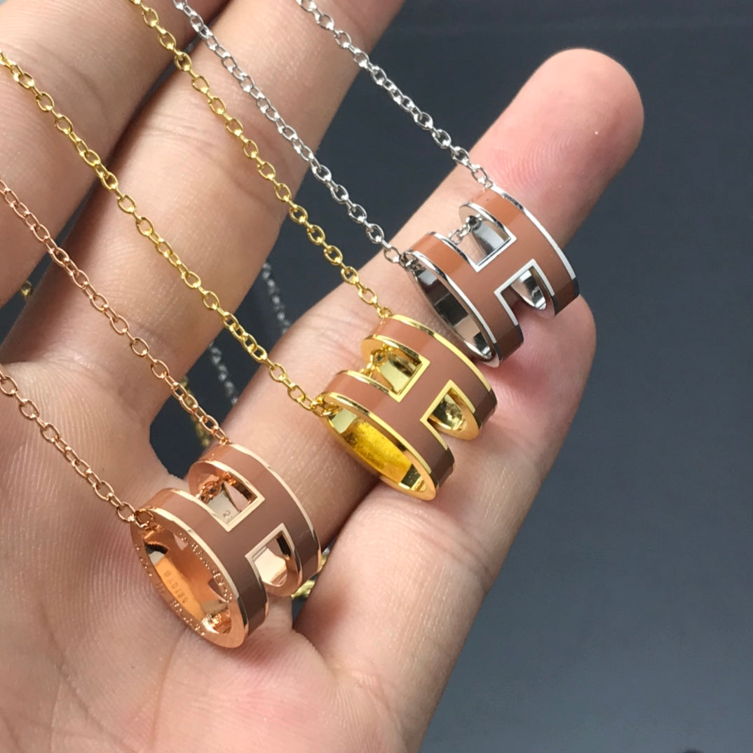 [Shinejoy]H NECKLACE BROWN