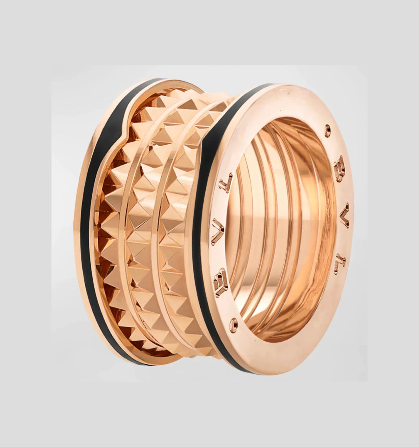 [Shinejoy]ZERO 1 ROCK BLACK CERAMIC PINK GOLD LARGE MODEL