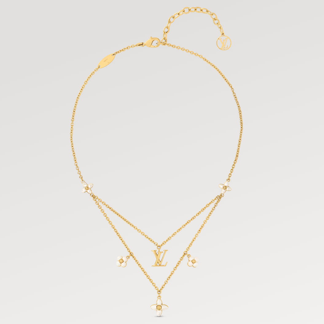 [Shinejoy]FLOWERGRAM GOLD MOP DOUBLE ROW NECKLACE