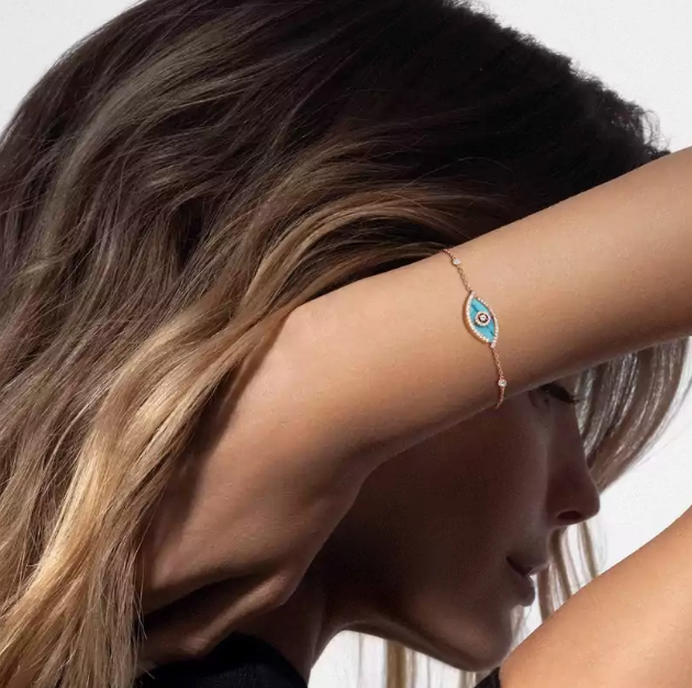 [Shinejoy]M LUCKY EYE TURQUOISE ROSE GOLD BRACELET