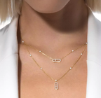 [Shinejoy]MS Double-Circle Full-Diamond Necklace