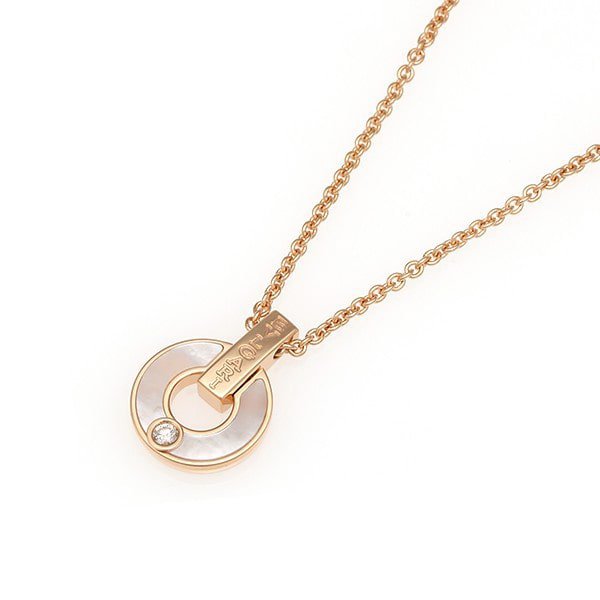 [Shinejoy]GARI NECKLACE PINK GOLD MOP