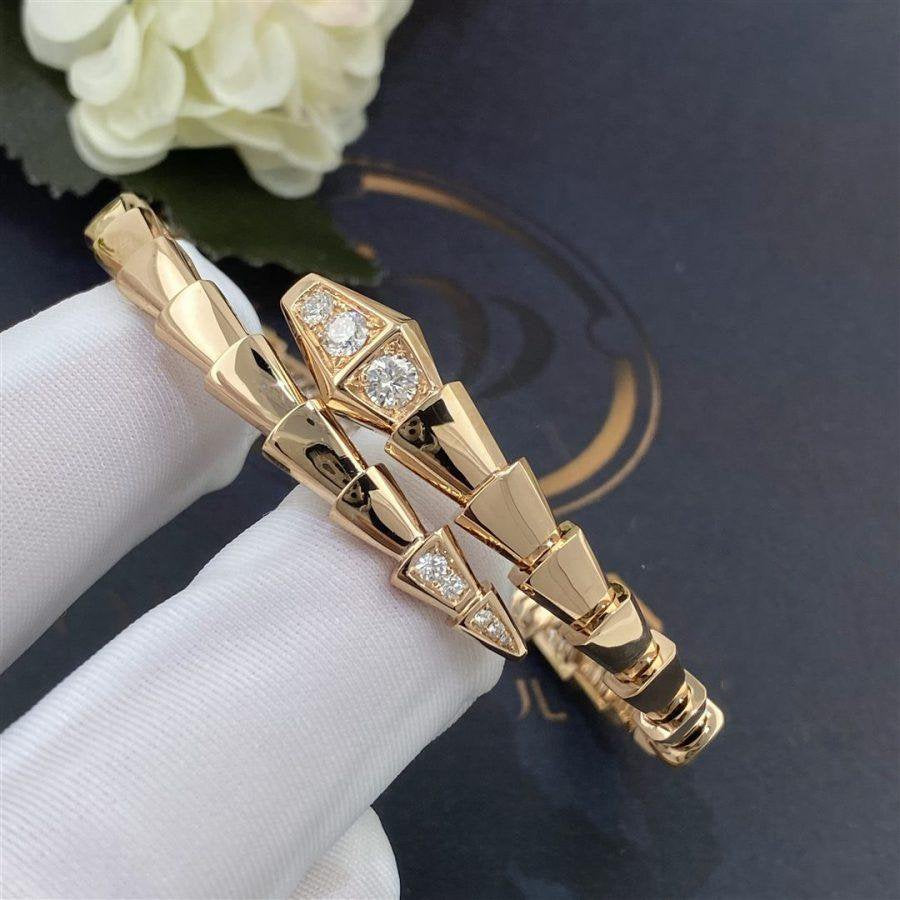 [Shinejoy]SERPENTI BRACELET DIAMONDS PINK GOLD