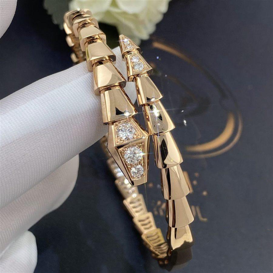 [Shinejoy]SERPENTI BRACELET DIAMONDS PINK GOLD