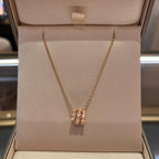 [Shinejoy]SERPENTI PINK GOLD NECKLACE DOUBLE RING DIAMOND