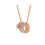 [Shinejoy]SERPENTI PINK GOLD NECKLACE DOUBLE RING DIAMOND