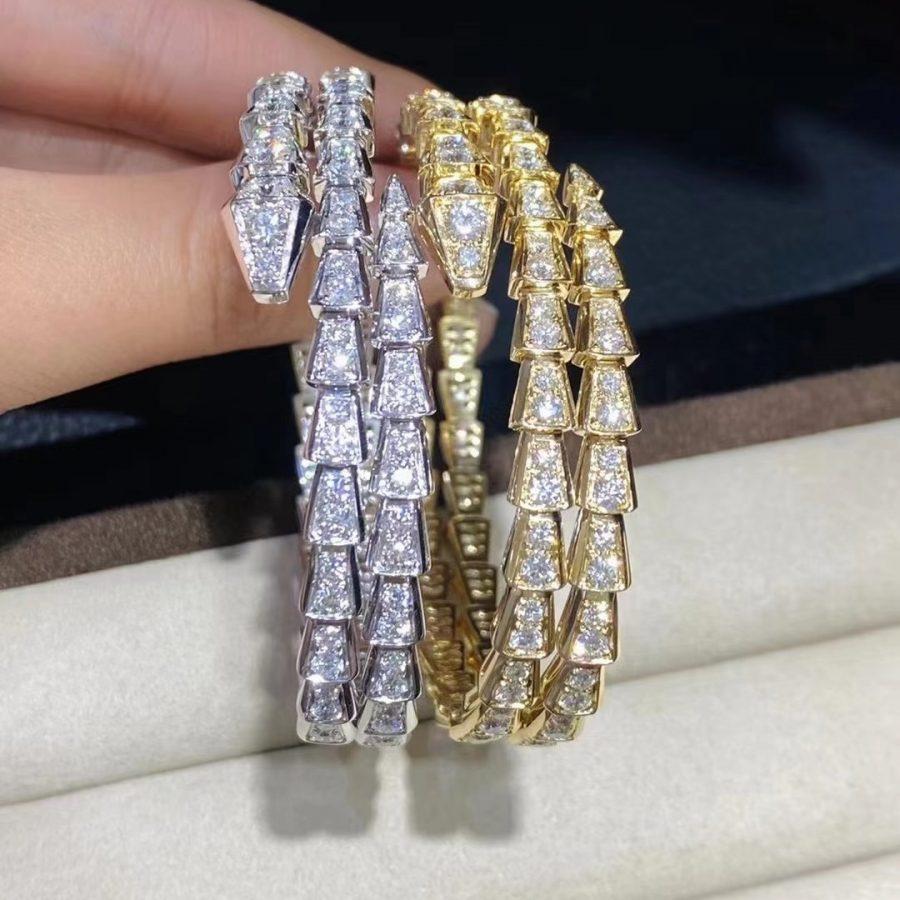 [Shinejoy]SERPENTI BRACELET GOLD DIAMOND DOUBLE ROW