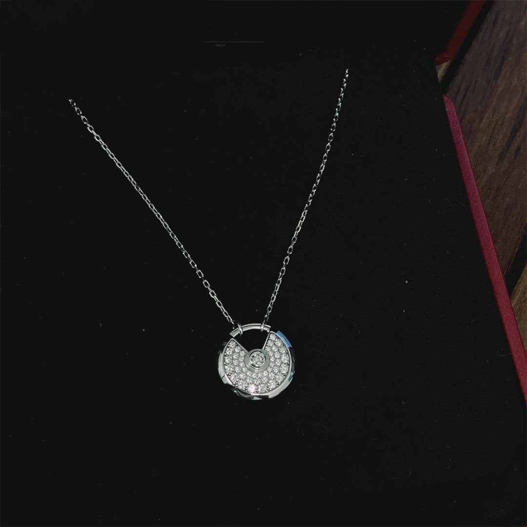 [Shinejoy]AMULETTE SILVER FULL DIAMOND NECKLACE