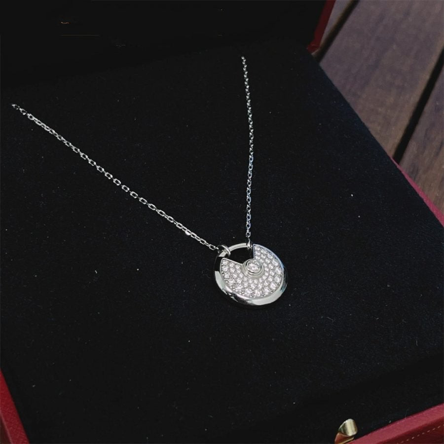 [Shinejoy]AMULETTE SILVER FULL DIAMOND NECKLACE